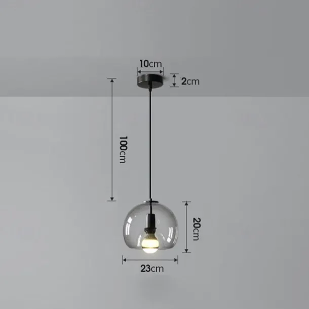 LED Pendant Light Modern Glass Kitchen Island Light 23 cm Vintage Metal Layered Geometrical Gray Painted Country Living Room Bedroom Dining Room Kitchen Lights