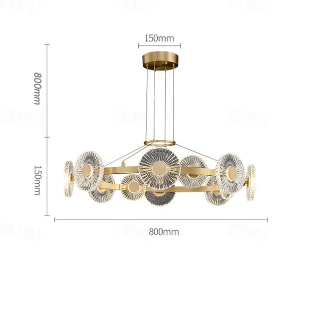 LED Pendant Light Modern Luxury Gold Circle Design Sputnik Design Chandelier Copper Modern Style Sputnik Brass 9 12 15 Heads 220-240V 110-120V