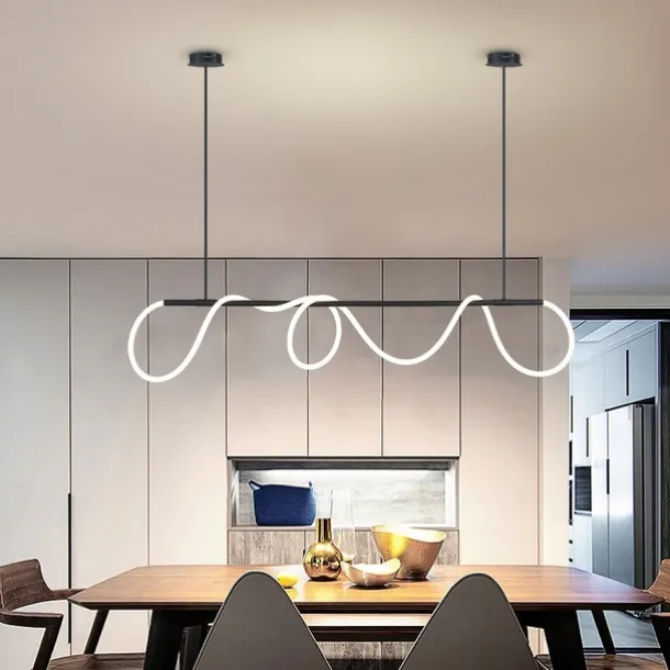 LED Pendant Light Note style Nordic Design Modern Simple American Light Luxury Bar Lighting Creative Net Red Long Living Room Restaurant Lamps