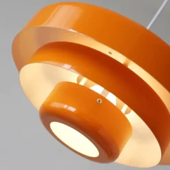 LED Pendant Light Orange Shade Pendant Light Fixture Kitchen Island Hanging Chandelier Light Fixtures Dark Green Bedroom Bedside Adjustable Ceiling Light Hanging Lamp