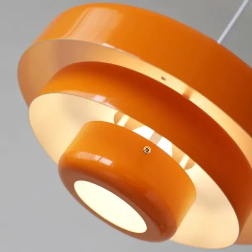 LED Pendant Light Orange Shade Pendant Light Fixture Kitchen Island Hanging Chandelier Light Fixtures Dark Green Bedroom Bedside Adjustable Ceiling Light Hanging Lamp