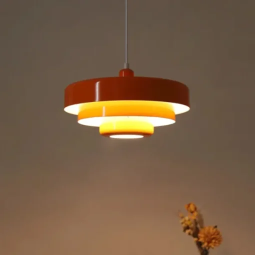LED Pendant Light Orange Shade Pendant Light Fixture Kitchen Island Hanging Chandelier Light Fixtures Dark Green Bedroom Bedside Adjustable Ceiling Light Hanging Lamp