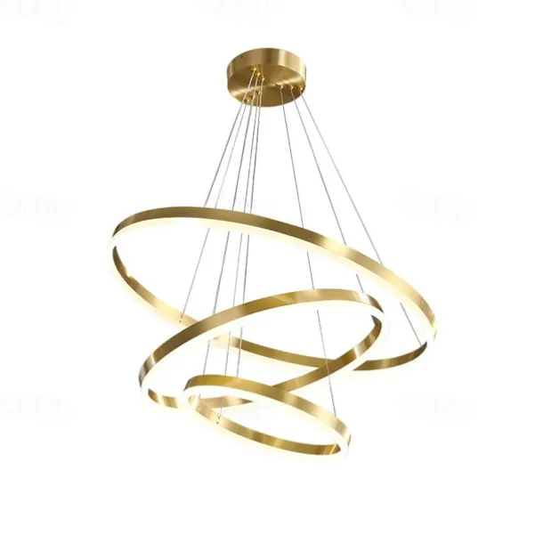 LED Pendant Light Ring Circle Design 3 Rings 40/60/80cm Adjustable Acrylic Modern Chandeliers 3000K Modern Contemporary Style Kitchen Dining Home Bar Light 110-240V Warm White