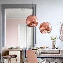 LED Pendant Light Rose Gold Globe Design Kitchen Island Light 15cm 20cm 25cm Single Desgin Metal Electroplated Modern Dining Room Living Room 110-120V 220-240V