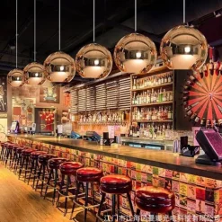 LED Pendant Light Rose Gold Globe Design Kitchen Island Light 15cm 20cm 25cm Single Desgin Metal Electroplated Modern Dining Room Living Room 110-120V 220-240V