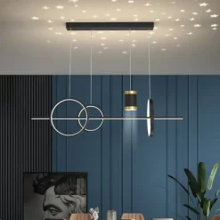 LED Pendant Light Simple Modern Chandelier Designer Projection Star Moon Light Restaurant Table Bar