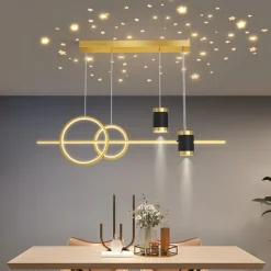 LED Pendant Light Simple Modern Chandelier Designer Projection Star Moon Light Restaurant Table Bar