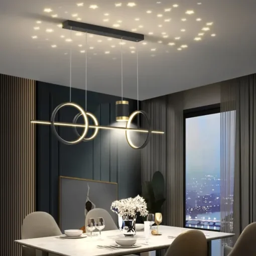 LED Pendant Light Simple Modern Chandelier Designer Projection Star Moon Light Restaurant Table Bar