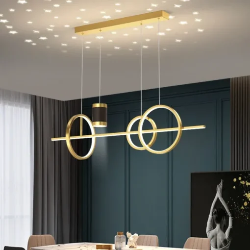 LED Pendant Light Simple Modern Chandelier Designer Projection Star Moon Light Restaurant Table Bar