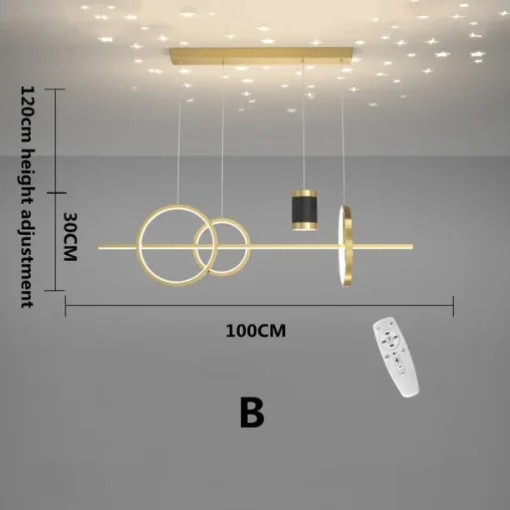 LED Pendant Light Simple Modern Chandelier Designer Projection Star Moon Light Restaurant Table Bar