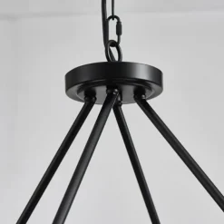 LED Pendant Light Vintage Painted Metal Chandelier Lighting, with 6/8/10/12 Lights, Rustic Vintage Farmhouse Chandelier Lighting, Carriage Wheel Pendant, Black