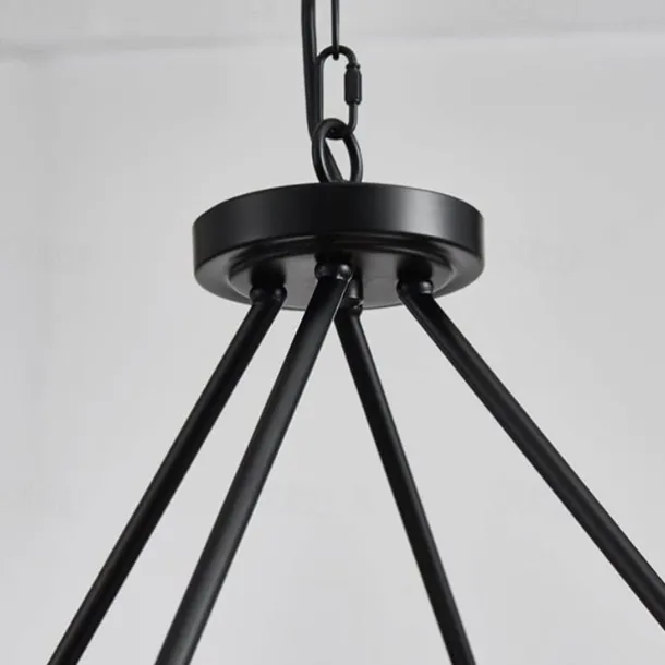 LED Pendant Light Vintage Painted Metal Chandelier Lighting, with 6/8/10/12 Lights, Rustic Vintage Farmhouse Chandelier Lighting, Carriage Wheel Pendant, Black
