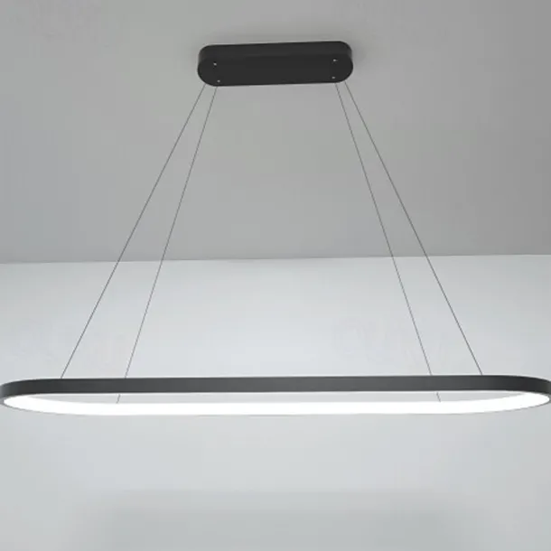 LED Pendant Light 40W Rectangle Aluminum Black Painted Finishes Modern Lamp for Dinning Room Resturant Coffee Bar
