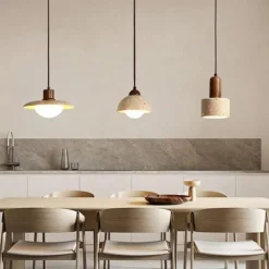 LED Pendant Light Warm White 1-Light Nordic Vintage Stone Hanging Light Restaurant Bar Chandelier Single Head Hanging Lamp for Corridor Aisle Lighting Fixtures 85-265V