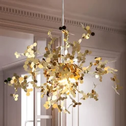 LED Pendant Light Warm White 40cm 1-Light Modern Simple G9 Stainless Steel Dandelion Living Room Bedroom Bedside Chandelier Bar Restaurant Porch Corridor Lamp Aisle Stairs Ceiling Light Tianha Bench 110-240V