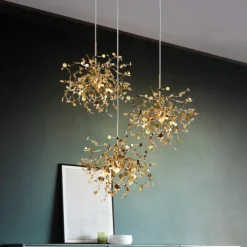 LED Pendant Light Warm White 40cm 1-Light Modern Simple G9 Stainless Steel Dandelion Living Room Bedroom Bedside Chandelier Bar Restaurant Porch Corridor Lamp Aisle Stairs Ceiling Light Tianha Bench 110-240V