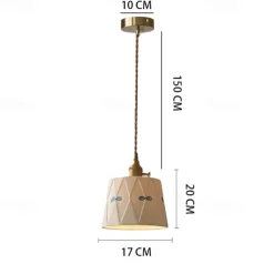 LED Pendant Light Warm White 10/50cm 1/3-Light Industrial Style Ceramic Hanging Lamp Lampshade E27 Screw Ceiling Lighting Fixtures Bedroom Dining Room Corridor Decoration 85-265V