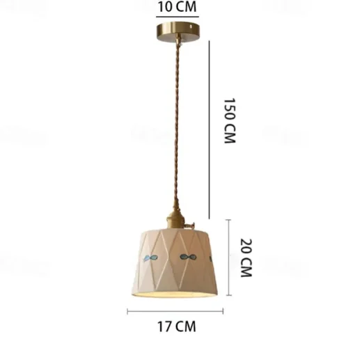 LED Pendant Light Warm White 10/50cm 1/3-Light Industrial Style Ceramic Hanging Lamp Lampshade E27 Screw Ceiling Lighting Fixtures Bedroom Dining Room Corridor Decoration 85-265V