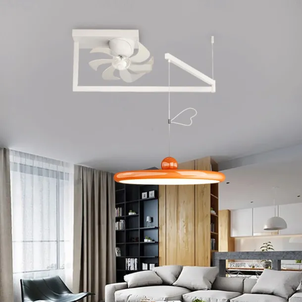 LED Pendant Light with Ceilling Light Industrial Pendant Light Fixture Swing Arm Hanging Light, Adjustable Dome Ceiling Pendant Light for Dining Room Living Room 110-240V