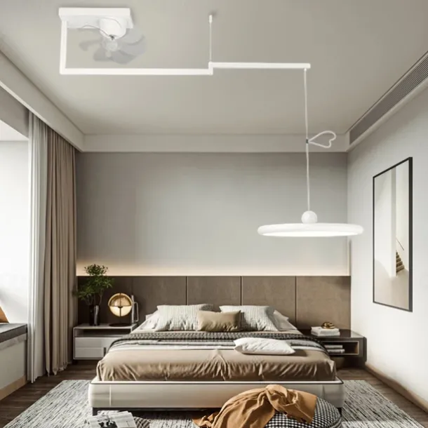 LED Pendant Light with Ceilling Light Industrial Pendant Light Fixture Swing Arm Hanging Light, Adjustable Dome Ceiling Pendant Light for Dining Room Living Room 110-240V