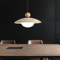 LED Pendant Light Wood Design Warm White Modern Farmhouse Cord Adjustable Pendant Lamps Kitchen Island Lighting for Dining Room Bedroom Hallway Over Sink 110-240V