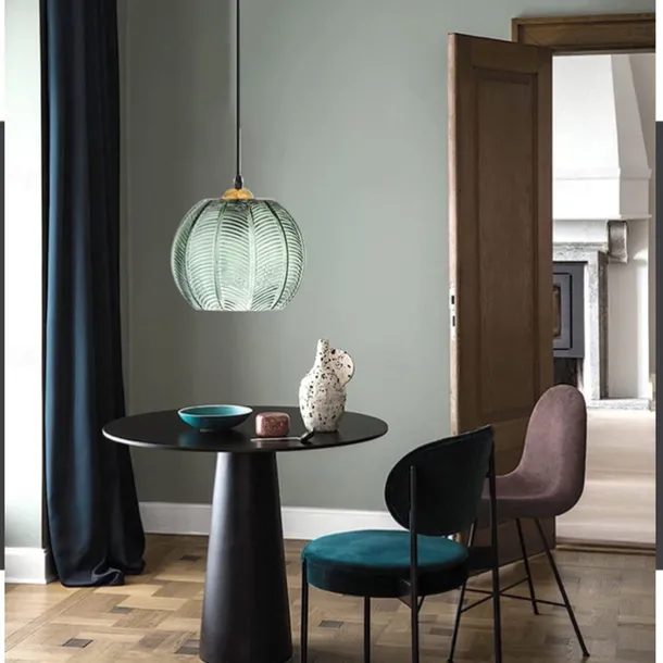 LED Pendant Lights Green Glass Pendant Lighting for Kitchen Island Kitchen Lights Ceiling 1 Pack 110-240V