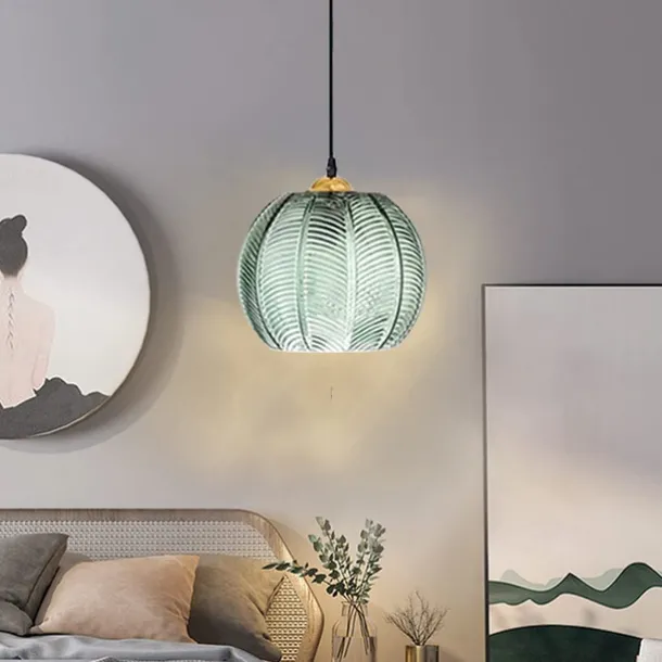 LED Pendant Lights Green Glass Pendant Lighting for Kitchen Island Kitchen Lights Ceiling 1 Pack 110-240V