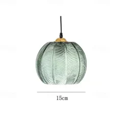 LED Pendant Lights Green Glass Pendant Lighting for Kitchen Island Kitchen Lights Ceiling 1 Pack 110-240V