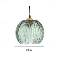 LED Pendant Lights Green Glass Pendant Lighting for Kitchen Island Kitchen Lights Ceiling 1 Pack 110-240V