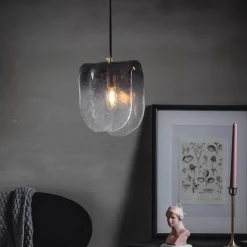 LED Pendant Lights Kitchen Glass Lighting Modern Farmhouse Foyer Entryway Light Fixtures Ceiling Hanging Globe Over Table Smoke Gray Neutral White