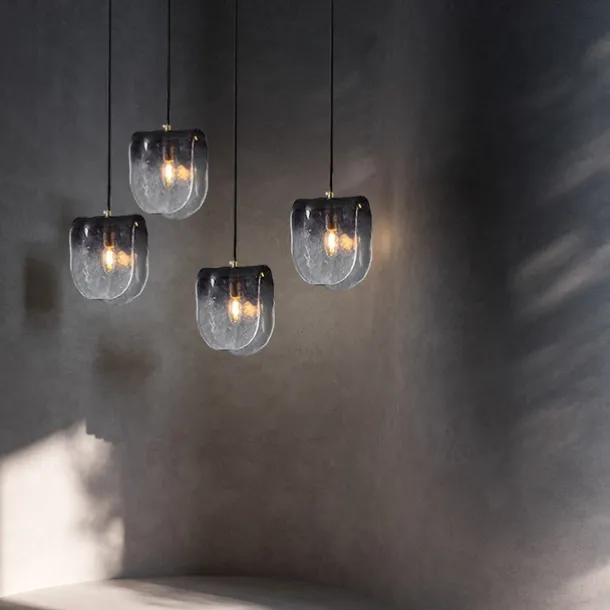 LED Pendant Lights Kitchen Glass Lighting Modern Farmhouse Foyer Entryway Light Fixtures Ceiling Hanging Globe Over Table Smoke Gray Neutral White
