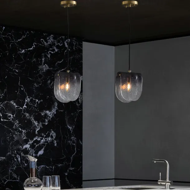 LED Pendant Lights Kitchen Glass Lighting Modern Farmhouse Foyer Entryway Light Fixtures Ceiling Hanging Globe Over Table Smoke Gray Neutral White