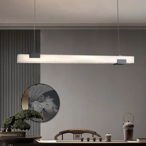 LED Pendant Lights Line Desin Marble Kitchen Modern Foyer Entryway Light Fixtures Ceiling Hanging Globe Over Table Warm White 110-240V