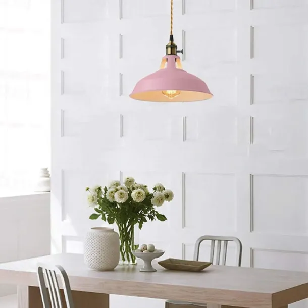 LED Pendant Lights Macaron Color Industrial Chandelier Creative Modern Adjustable Metal E27 Chandelier is Applicable to Living Room Kitchen Island and Hotel