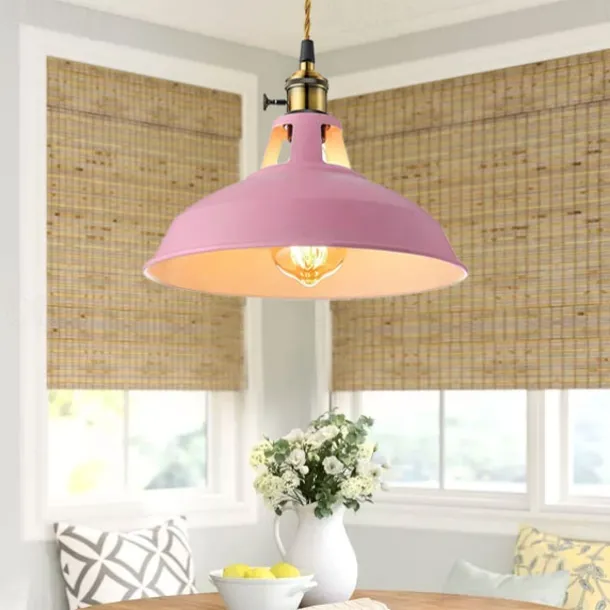 LED Pendant Lights Macaron Color Industrial Chandelier Creative Modern Adjustable Metal E27 Chandelier is Applicable to Living Room Kitchen Island and Hotel