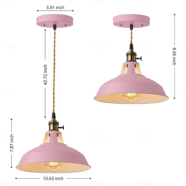 LED Pendant Lights Macaron Color Industrial Chandelier Creative Modern Adjustable Metal E27 Chandelier is Applicable to Living Room Kitchen Island and Hotel