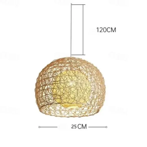 LED Pendnat Light Bamboo Lantern Design Chandelier Retro 25cm Chandelier Ceiling Lighting is Applicable to Living Room Bedroom Restaurant Cafe Bar Restaurant Club