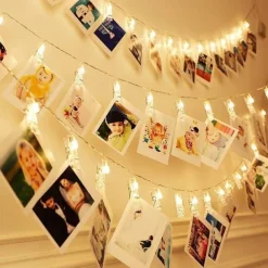 LED Photo Clip Copper String Lights 3M 9.8ft 20 LED Photo Clips Starry Fairy for Christmas Party,Hanging Pictures Cards Bedroom Wall Decorations Home Décor