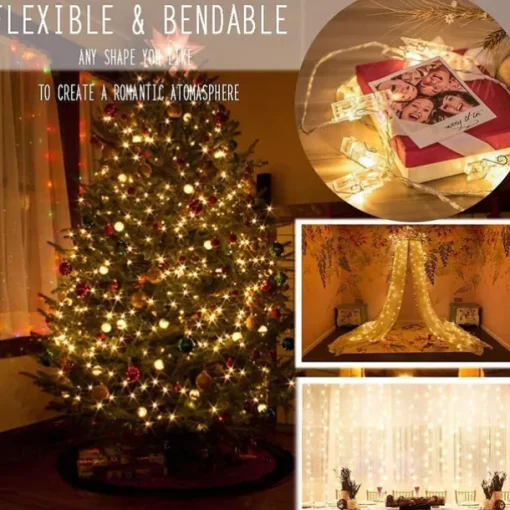 LED Photo Clip Copper String Lights 3M 9.8ft 20 LED Photo Clips Starry Fairy for Christmas Party,Hanging Pictures Cards Bedroom Wall Decorations Home Décor