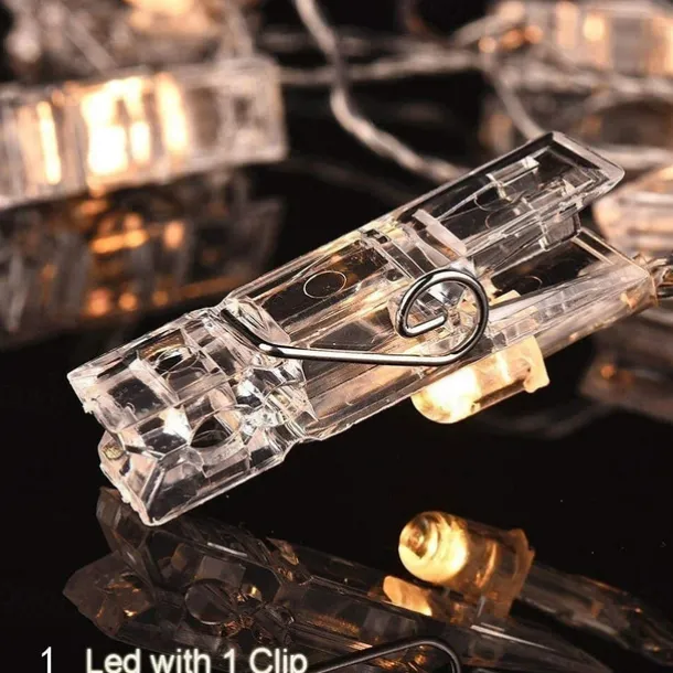 LED Photo Clip Copper String Lights 3M 9.8ft 20 LED Photo Clips Starry Fairy for Christmas Party,Hanging Pictures Cards Bedroom Wall Decorations Home Décor