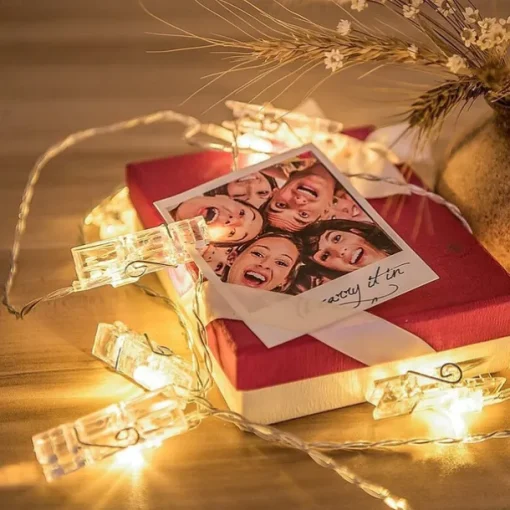 LED Photo Clip Copper String Lights 3M 9.8ft 20 LED Photo Clips Starry Fairy for Christmas Party,Hanging Pictures Cards Bedroom Wall Decorations Home Décor