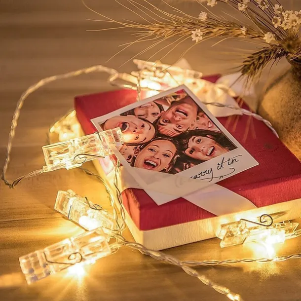 LED Photo Clip Copper String Lights 3M 9.8ft 20 LED Photo Clips Starry Fairy for Christmas Party,Hanging Pictures Cards Bedroom Wall Decorations Home Décor