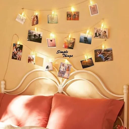 LED Photo Clip Copper String Lights 3M 9.8ft 20 LED Photo Clips Starry Fairy for Christmas Party,Hanging Pictures Cards Bedroom Wall Decorations Home Décor