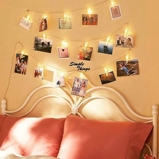 LED Photo Clip Copper String Lights 3M 9.8ft 20 LED Photo Clips Starry Fairy for Christmas Party,Hanging Pictures Cards Bedroom Wall Decorations Home Décor