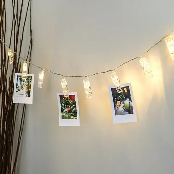 LED Photo Clip Copper String Lights 3M 9.8ft 20 LED Photo Clips Starry Fairy for Christmas Party,Hanging Pictures Cards Bedroom Wall Decorations Home Décor