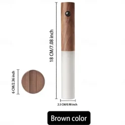 LED PIR Human Motion Sensor Wall Lamp USB Wood Stick Move Night Light Magnetic Corridor Cabinet Wardrobe Light Home Decor Light