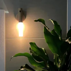 LED PIR Human Motion Sensor Wall Lamp USB Wood Stick Move Night Light Magnetic Corridor Cabinet Wardrobe Light Home Decor Light