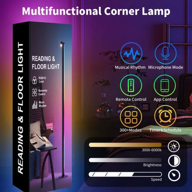 LED Rechargeable RGB Sound Controlled Music Level Light Pickup Light Rhythm Light Music Level Indicator Light