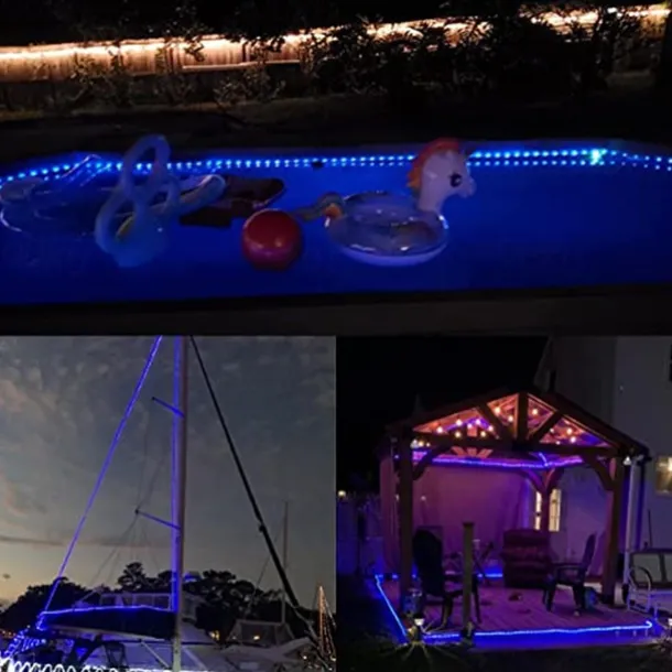 LED Rope Lights LED String Lights Outdoor Waterproof IP65 Christmas Fairy Lights 30m-300Leds 22m-200Leds 12m-100Leds 7m-50Leds 8 Modes Battery Powered Dimmable/Timer with Remote for Party