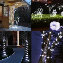 LED Rope Lights LED String Lights Outdoor Waterproof IP65 Christmas Fairy Lights 30m-300Leds 22m-200Leds 12m-100Leds 7m-50Leds 8 Modes Battery Powered Dimmable/Timer with Remote for Party